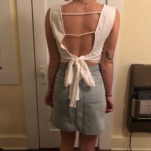 Free people back tie crop top